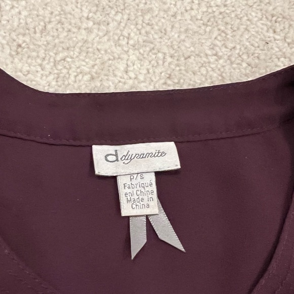 DYNAMITE Burgundy Work Blouse in Size Small GUC - Picture 5 of 8